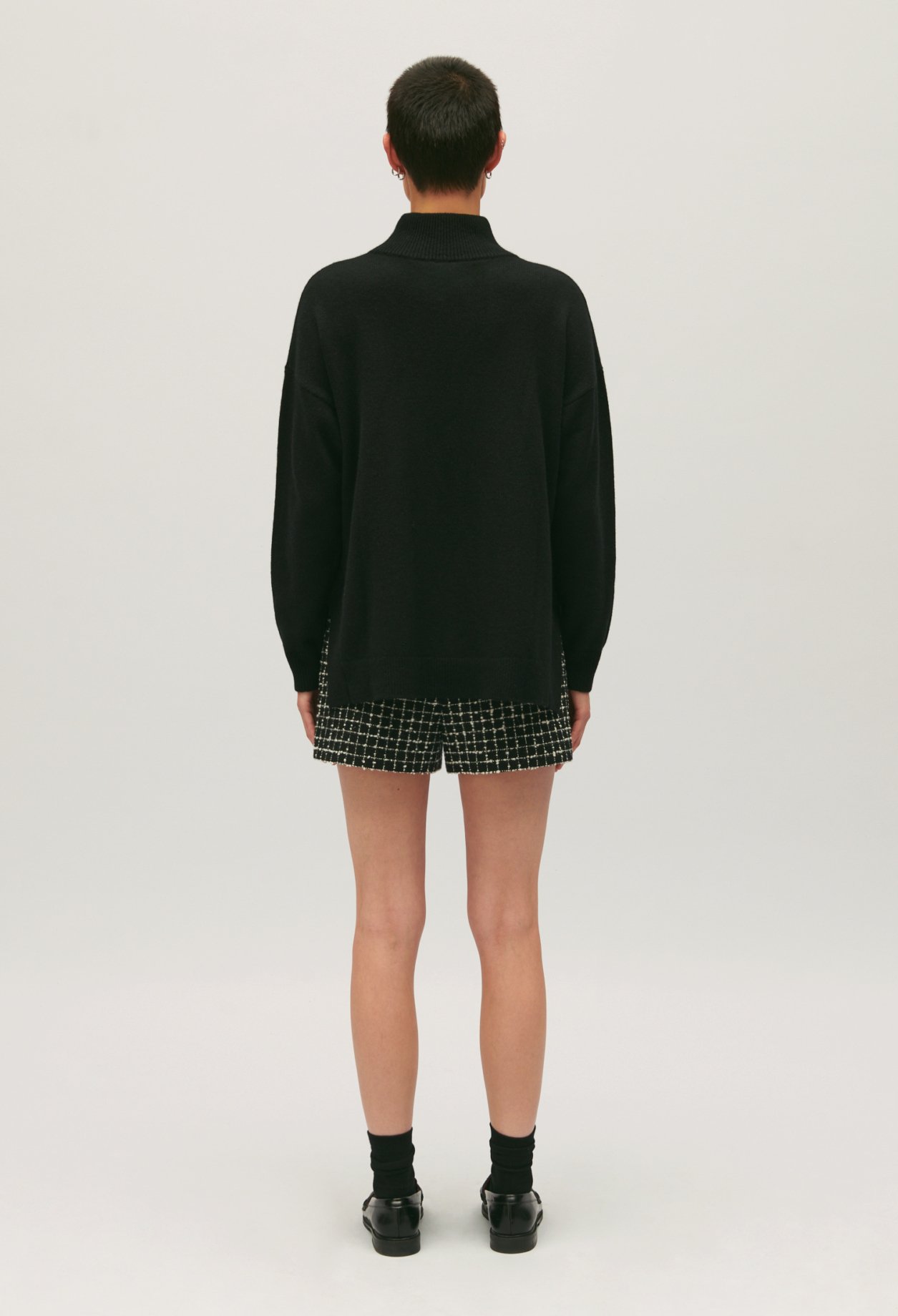 Pull col montant cachemire noir