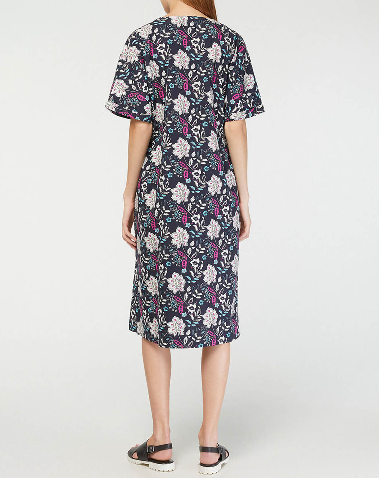 Galeries Lafayette Robe Epolo imprimée bleu marine