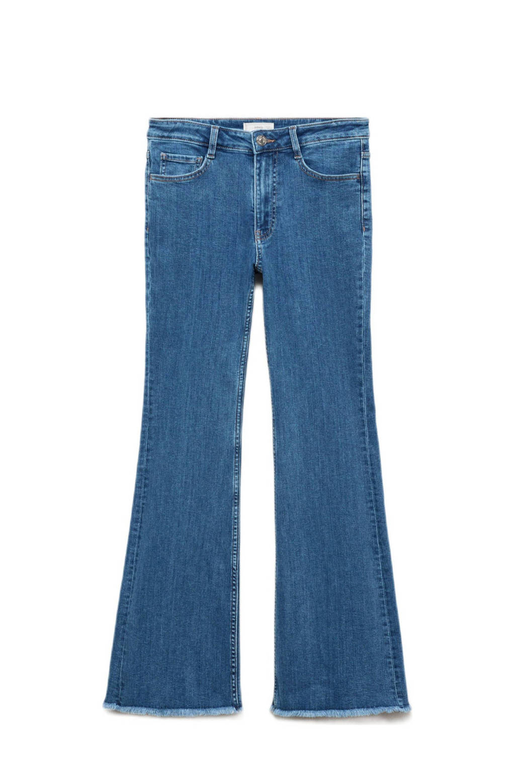 MANGO TEEN flared regular waist flared jeans medium blue denim