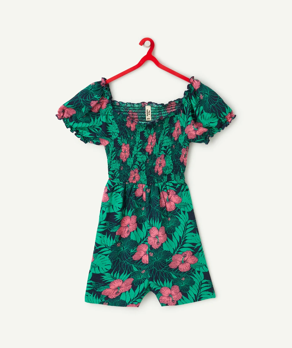 combi-short fille en viscose responsable imprimé tropical