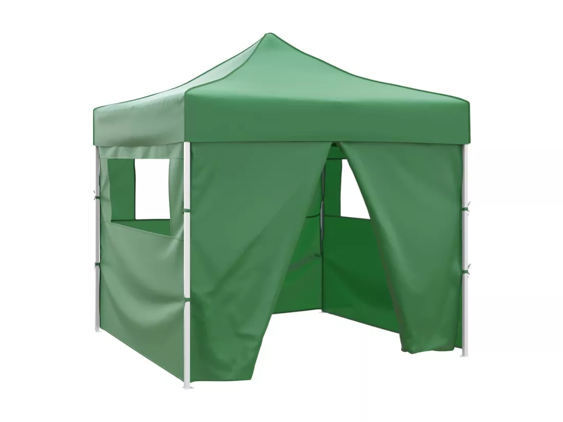 Tente pliable verte 3 x 3 m avec 4 parois