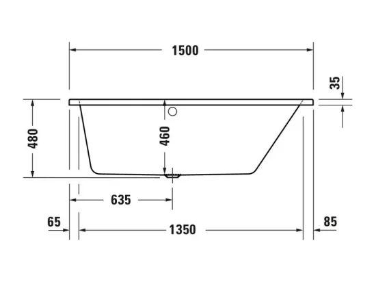Baignoire asymétrique 150x80 DURAVIT Duravit No.1 version droite