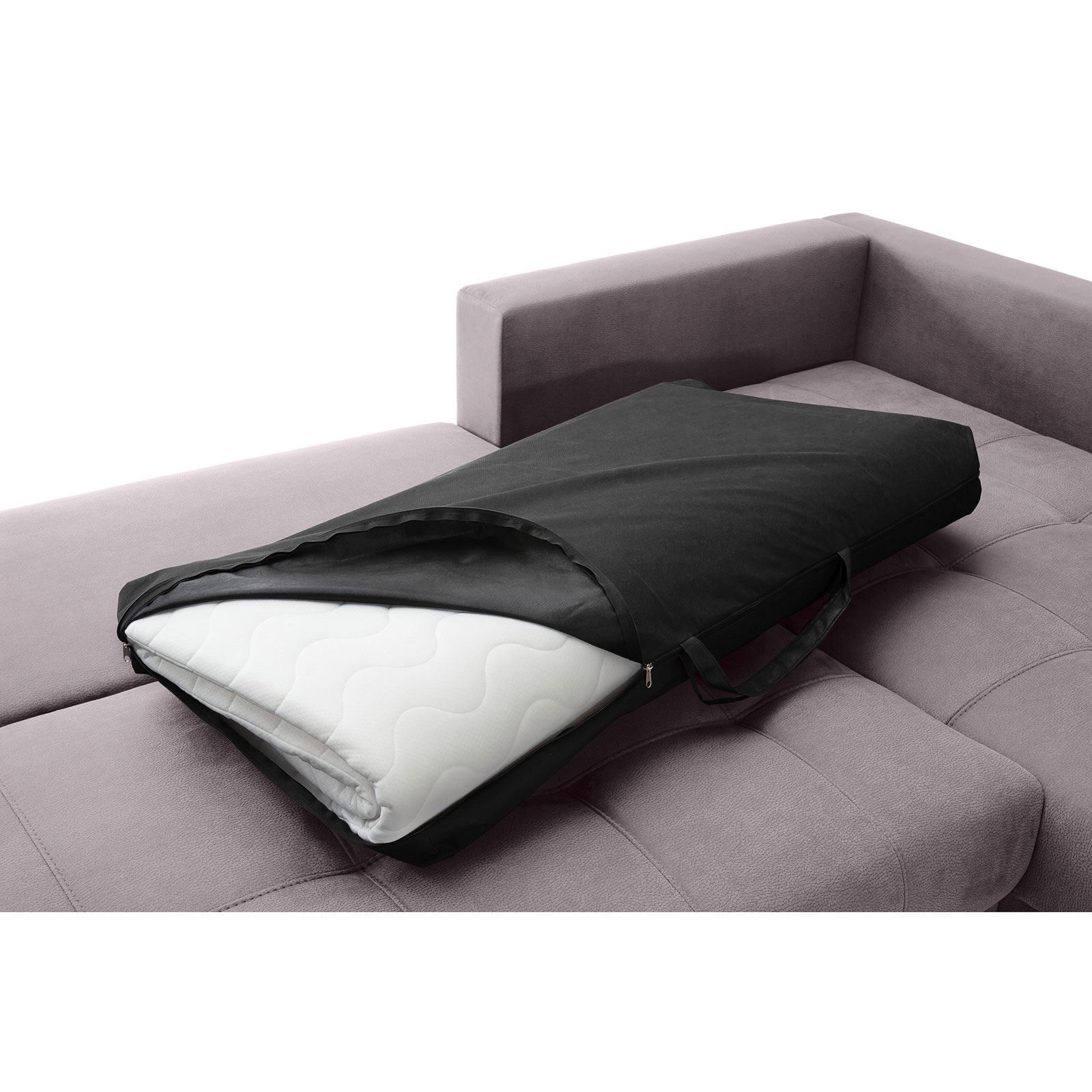 Ecksofa - rock - Boxspringfederung - Dauerschläfer - Chromfüße