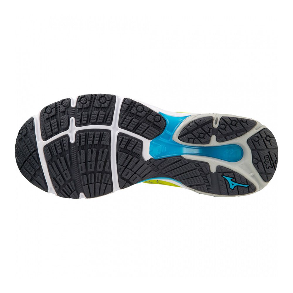 Mizuno WAVE PRODIGY 5 - Chaussures running Homme sulphurspring/ombreblue/j.blue