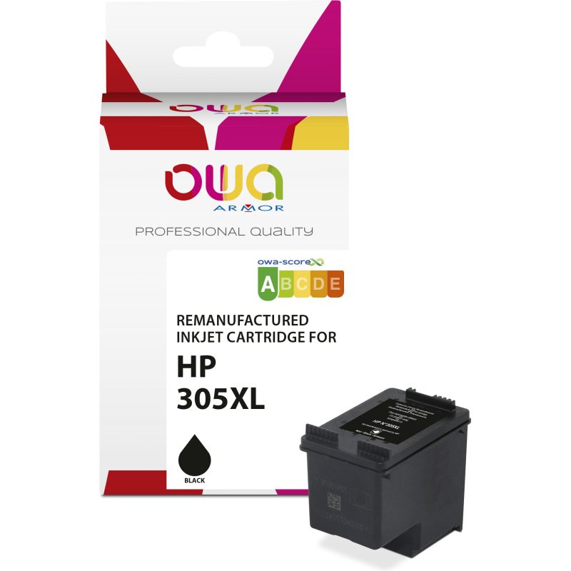 Cartouche d'encre remanufacturée OWA - haute capacité - Noir - pour HP 305XL