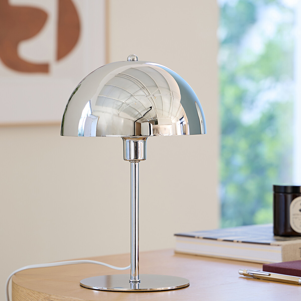 LA REDOUTE INTERIEURS<br>Candeeiro de mesa cromado, Capi
