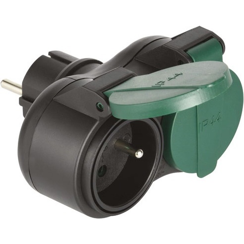Biplite 16A  2P+T IP44 noir/vert