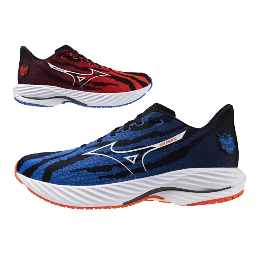 Mizuno Wave Rider 28 Hardloopschoenen Rood/Wit/Blauw Heren