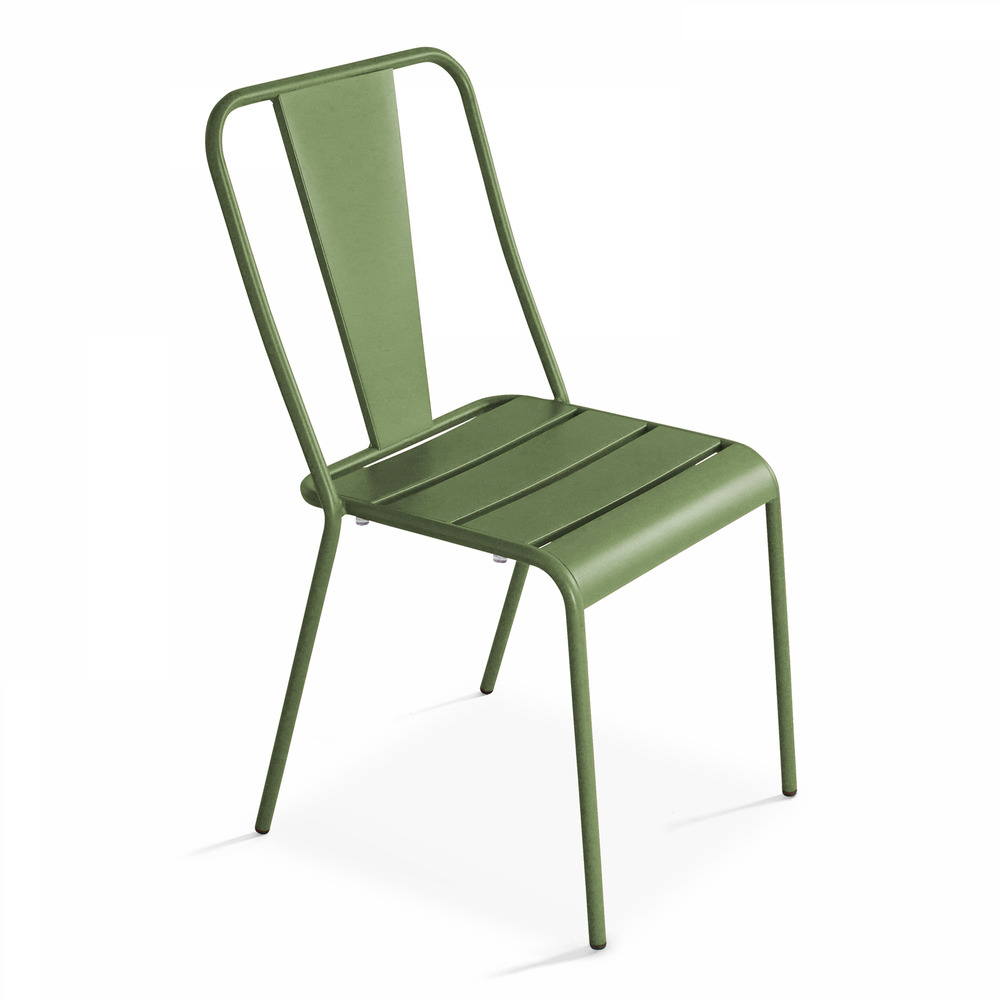 Chaise en métal vert cactus