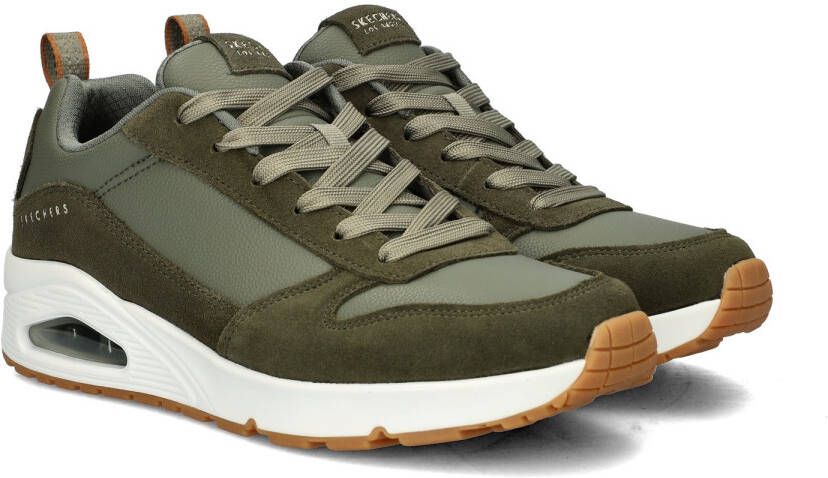 Skechers Uno Stacre Heren Sneakers Olijfgroen
