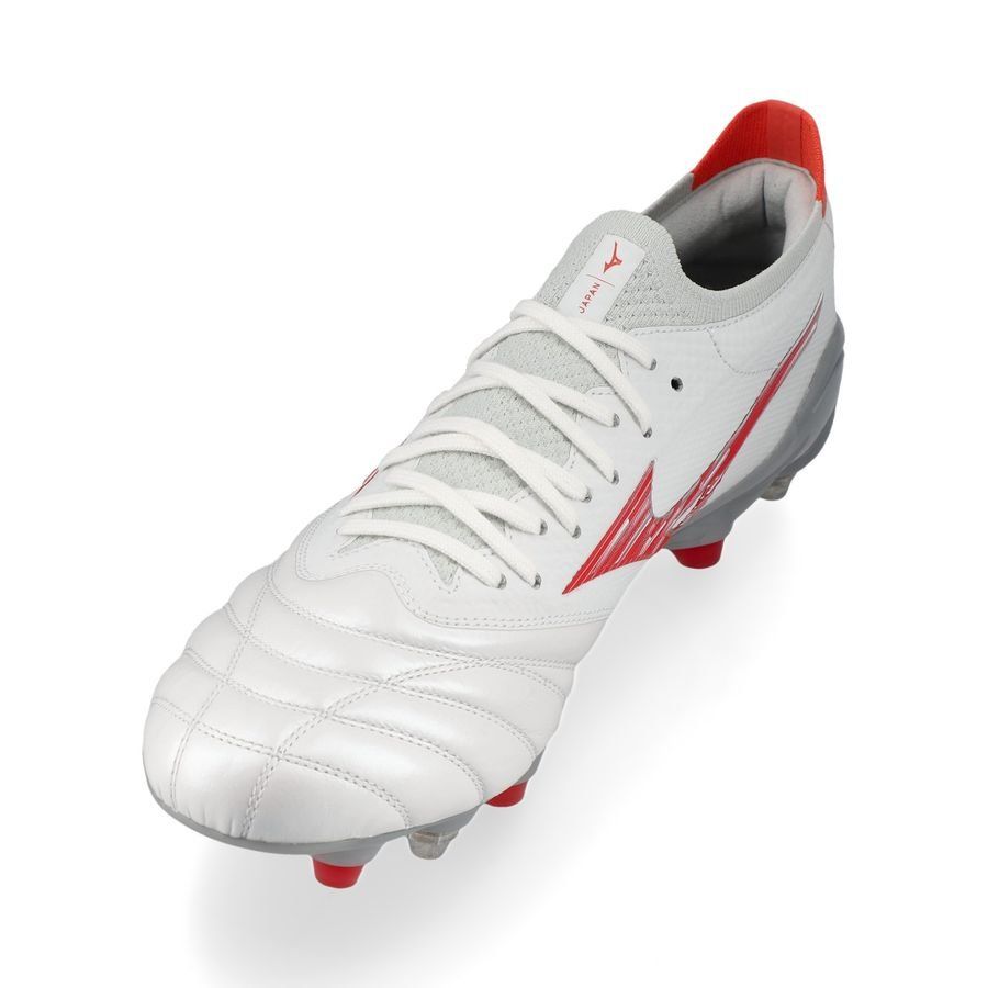 Mizuno Morelia Neo IV Beta Made in Japan SG Charge - Blanc/Radiant Red