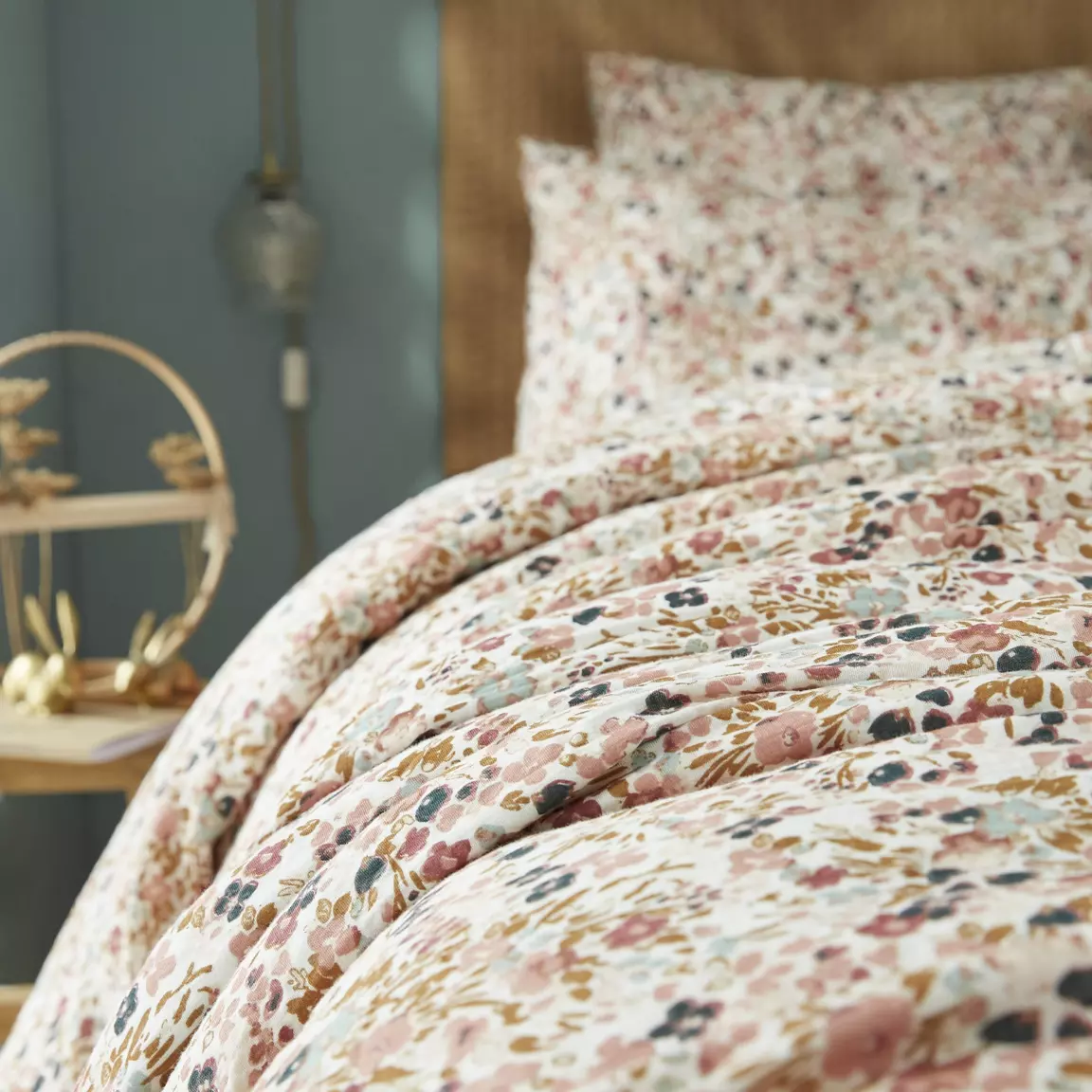 Housse de couette gaze de coton (140 x 200 cm) Constance Beige pampa