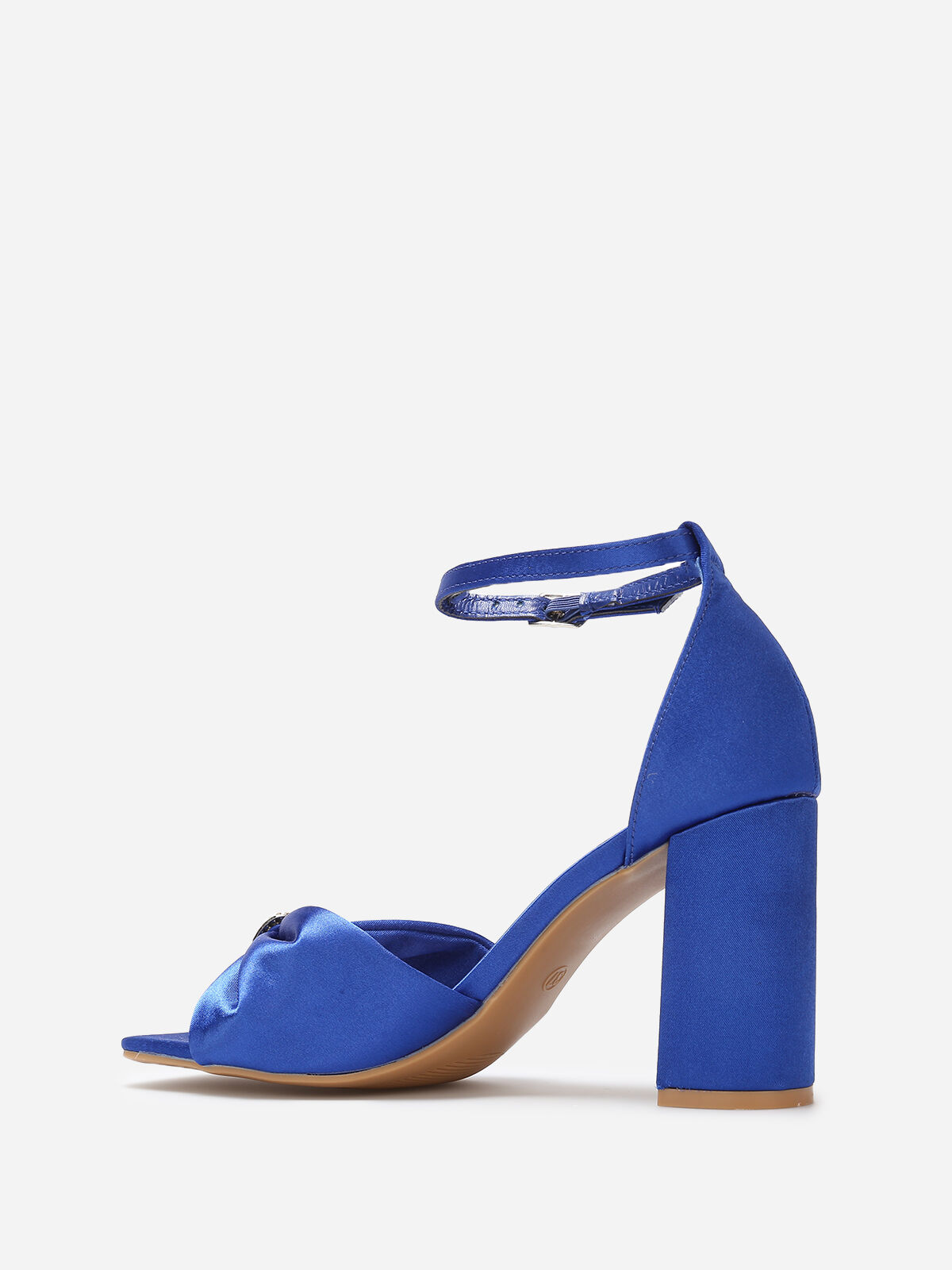Sandales avec bride noeud à strass- Bleu