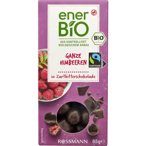 Ganze Himbeeren in Zartbitterschokolade