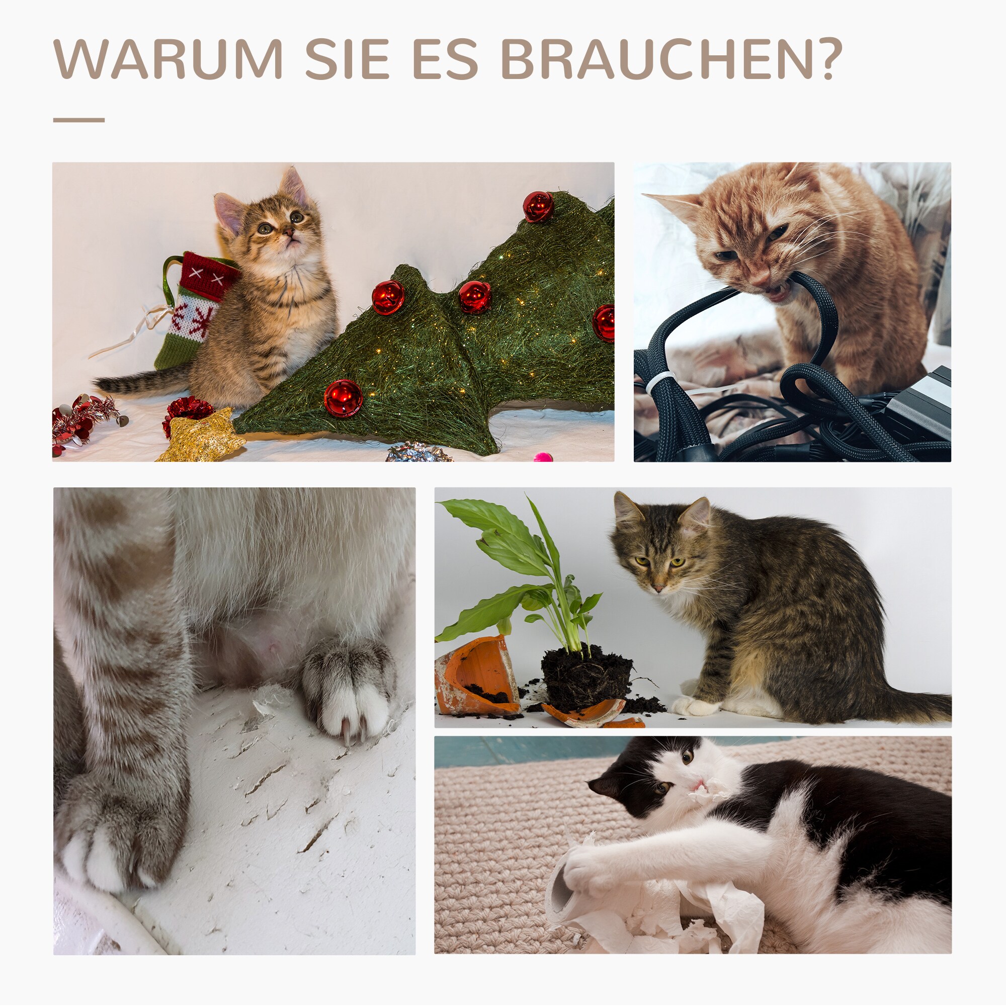 PawHut Kratzbaum geeignet für Katzen unter 5 kg grau 59,5L x 39B x 79H cm