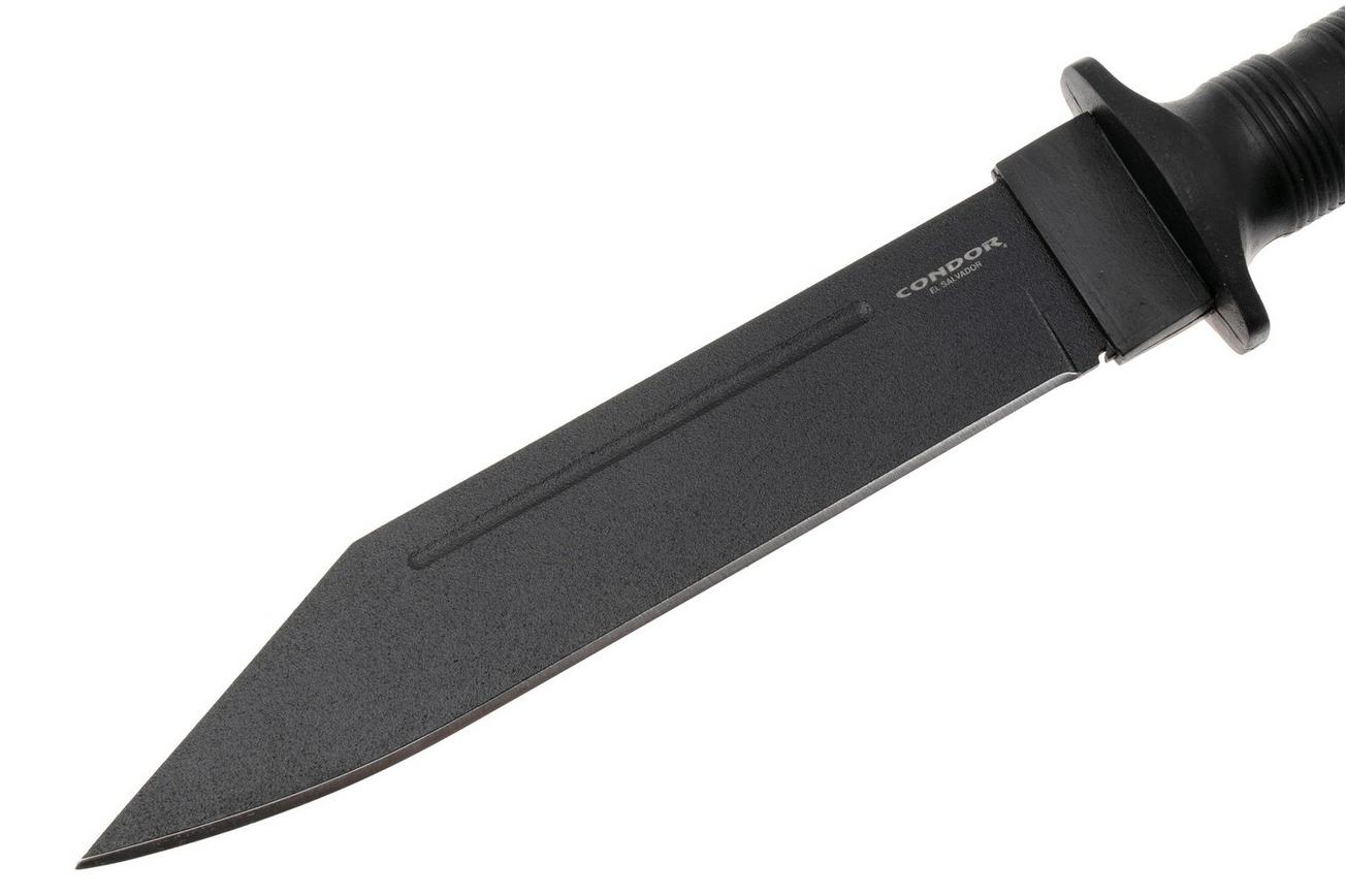 Condor Darkxason CTK1338-7.7HC Powdercoated 1075, Black Polypropylene, vaststaand mes