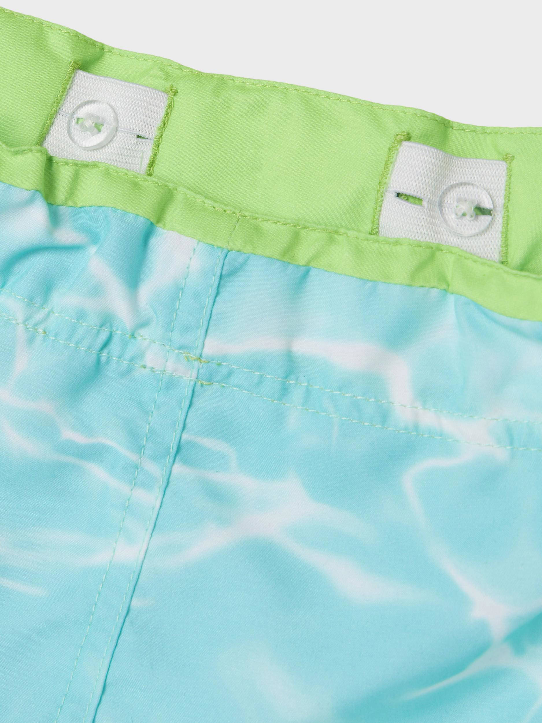 NAME IT zwemshort NKMZAGLO met all over print aquablauw/groen