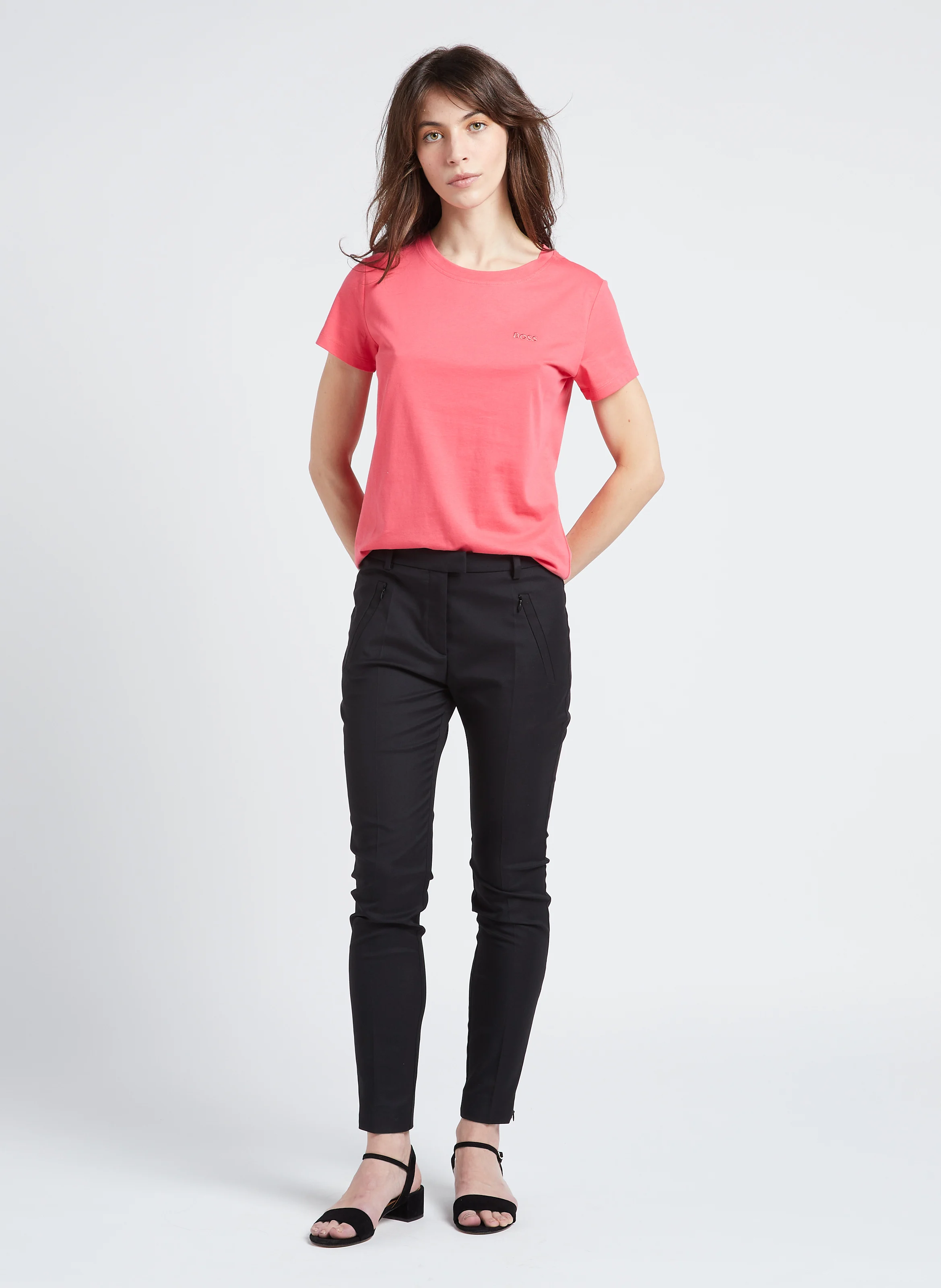 Pantalon carotte taille basse| Noir