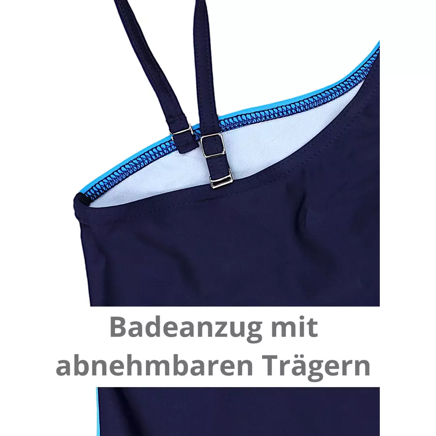 Aquarti Mädchen Badeanzug mit Spaghettiträgern türkisblau