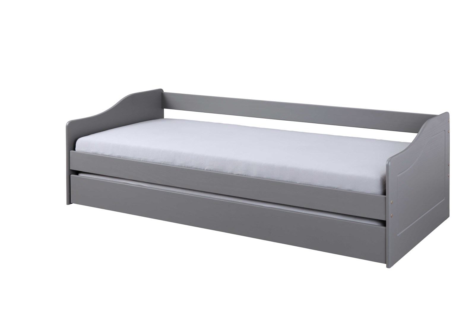 Funktionsbett LEONIE 23 - grau - Massivholz - 2x 90x200 cm