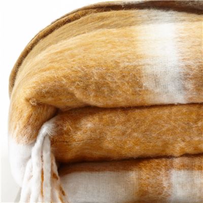 Plaid et couverture à carreaux ultradoux et duveteux - Tempéré - 360 g/m²