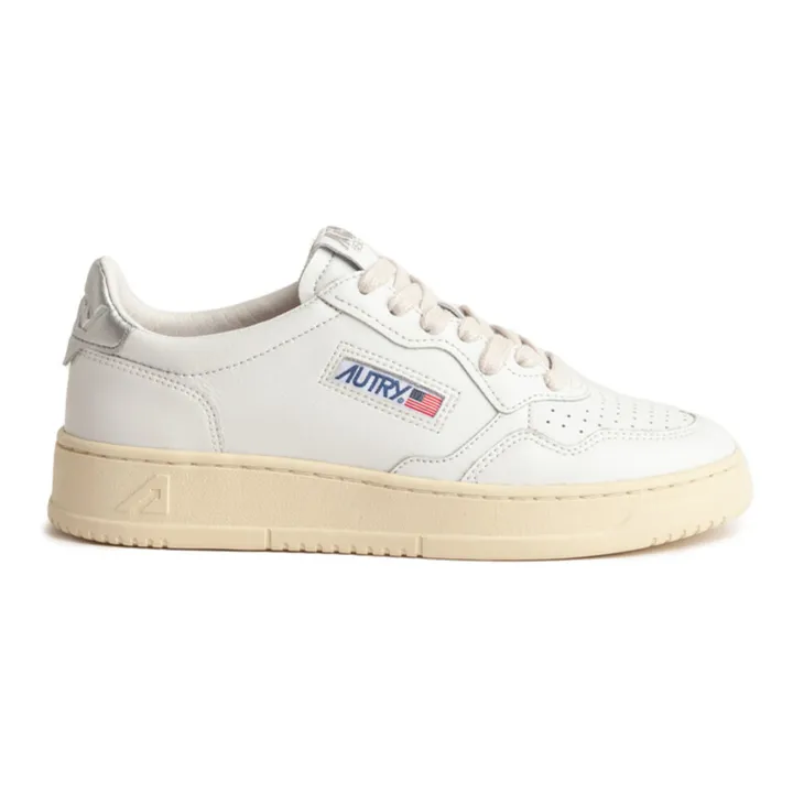 Autry Baskets Medalist Low Cuir | Argenté