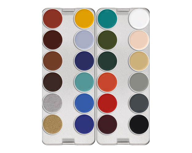 Kryolan - Supracolor Schminkpalette, 24 Farben