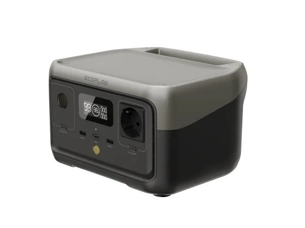 EcoFlow RIVER 2 - Transportabel strømstation - AC 220-240 / DC 11-30 / 5/9/12/15/20/24 V - litiumjernfosfat - 256 Wh - Wi-Fi, Bluetooth - output-stikforbindelser: 5 - Europa