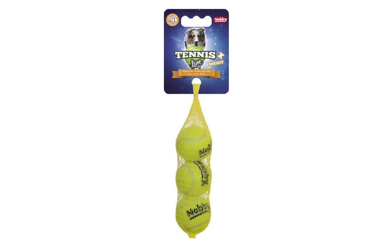 Hunde-Spielzeug Tennisball, GelbBälle für Hunde, 3-er Set – XS