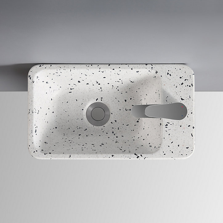 Lave-mains à suspendre en céramique rectangulaire terrazzo Savy