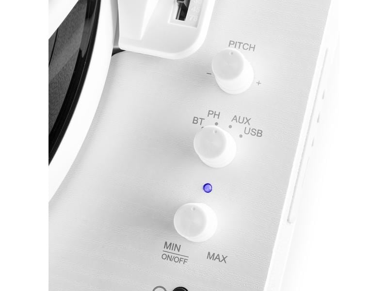 Fenton Plattenspieler mit Bluetooth RP162 Weiss Retro Plattenspieler mit Bluetooth, USB-Player und Umwandlungsmöglichkeit für Schallplatten