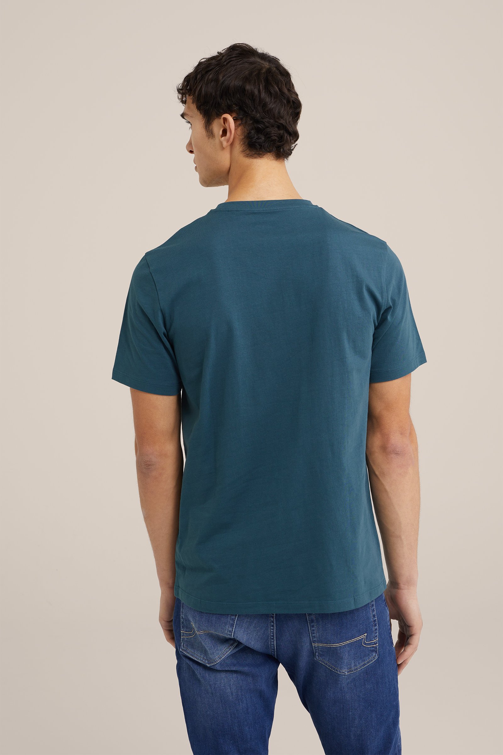 T-shirt met opdruk WE Fashion Blauw