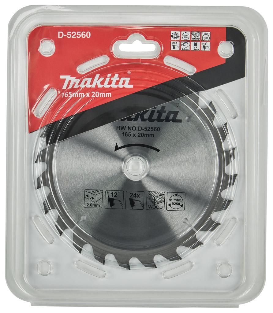 Makita Cirkelzaagblad voor Hout | Standaard | Ø 165mm Asgat 20mm 24T - D-52560