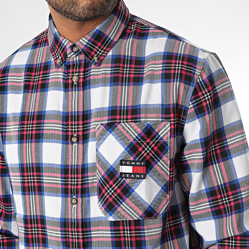 Chemise Manches Longues A Carreaux Relaxed Flannel 5404 Noir Rose Bleu