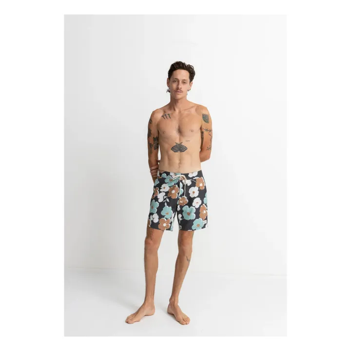 Rhythm Short de Bain Floral Fibres Recyclées | Noir