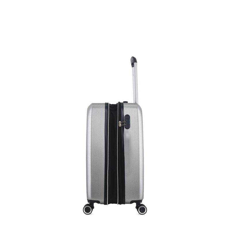 Lot de 3 valises rigides 379 Extensibles 55, 66 et 76 cm Argent