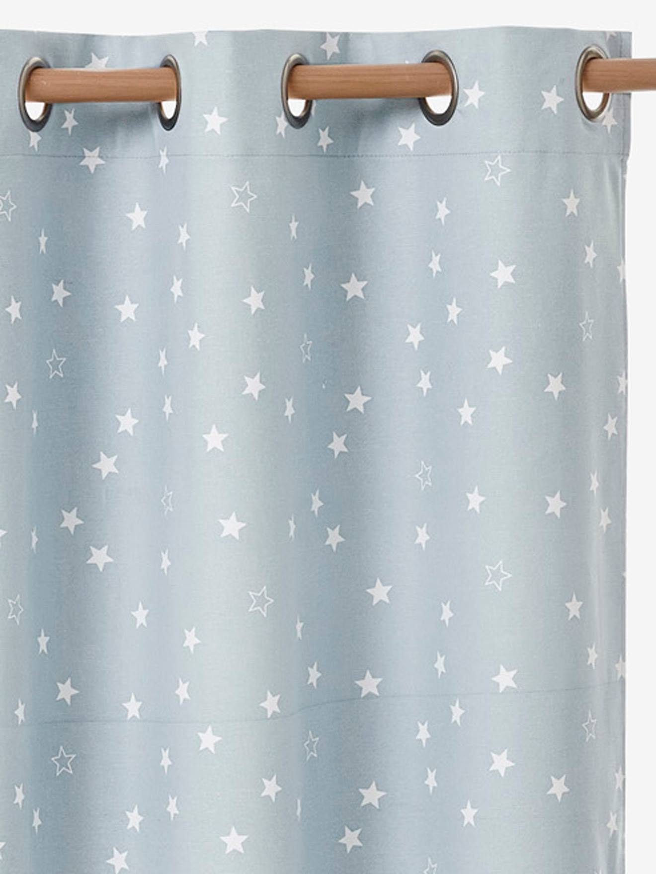 Cortina blackout com estrelas. Azul