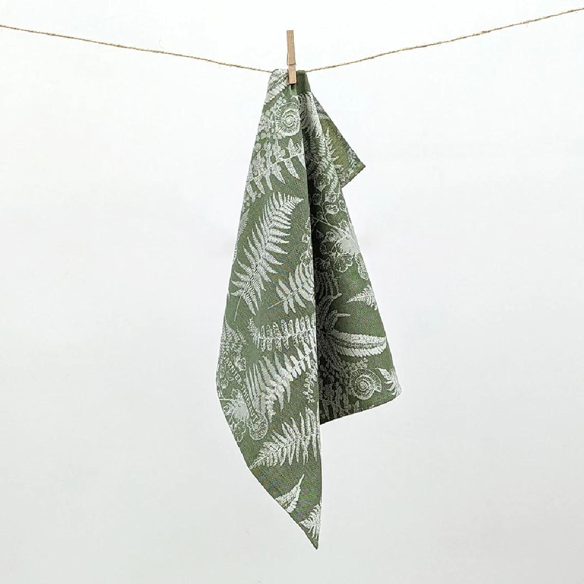 Torchon pur coton vert 50x70 Garnier Thiebaut