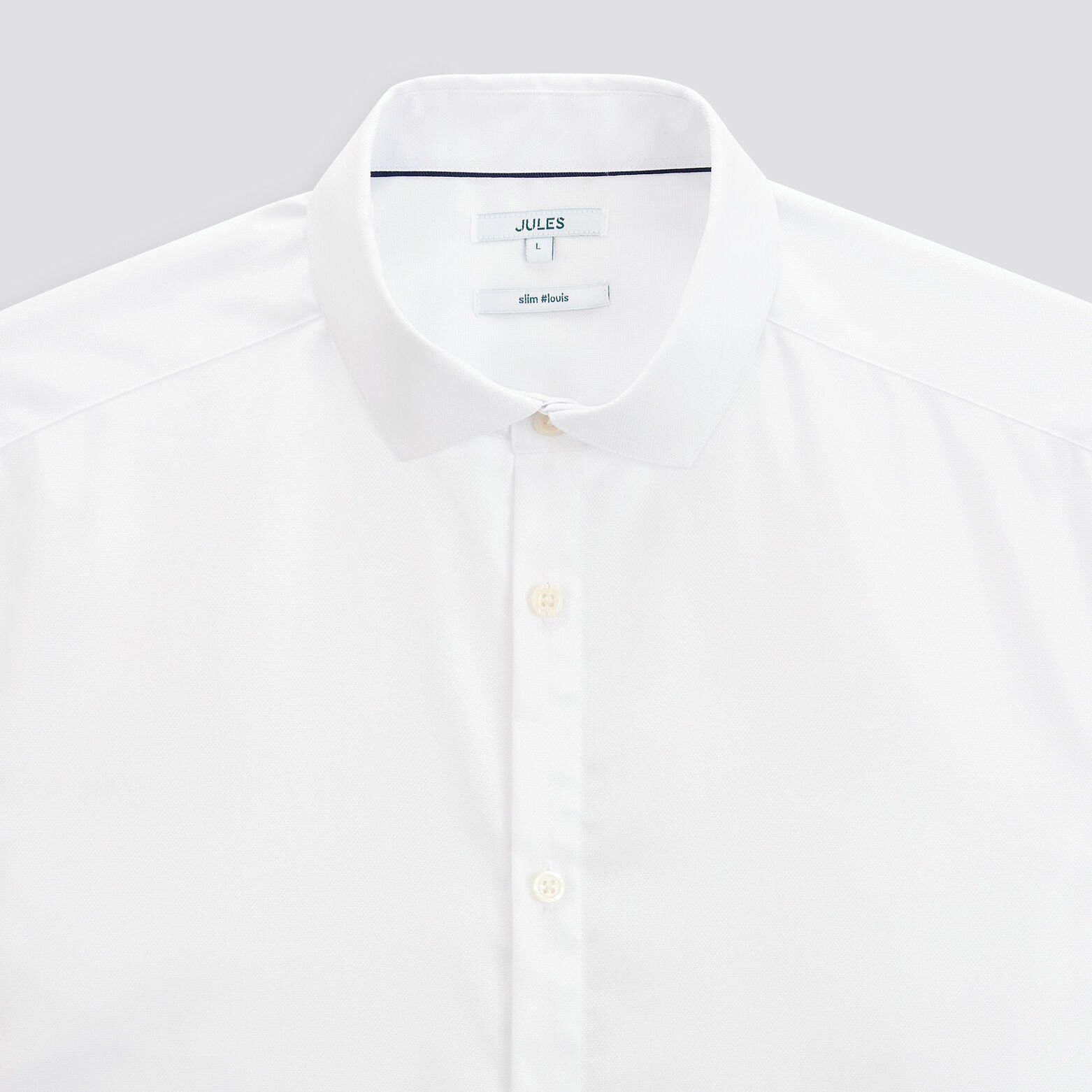 Chemise slim sans repassage unie coton Blanc