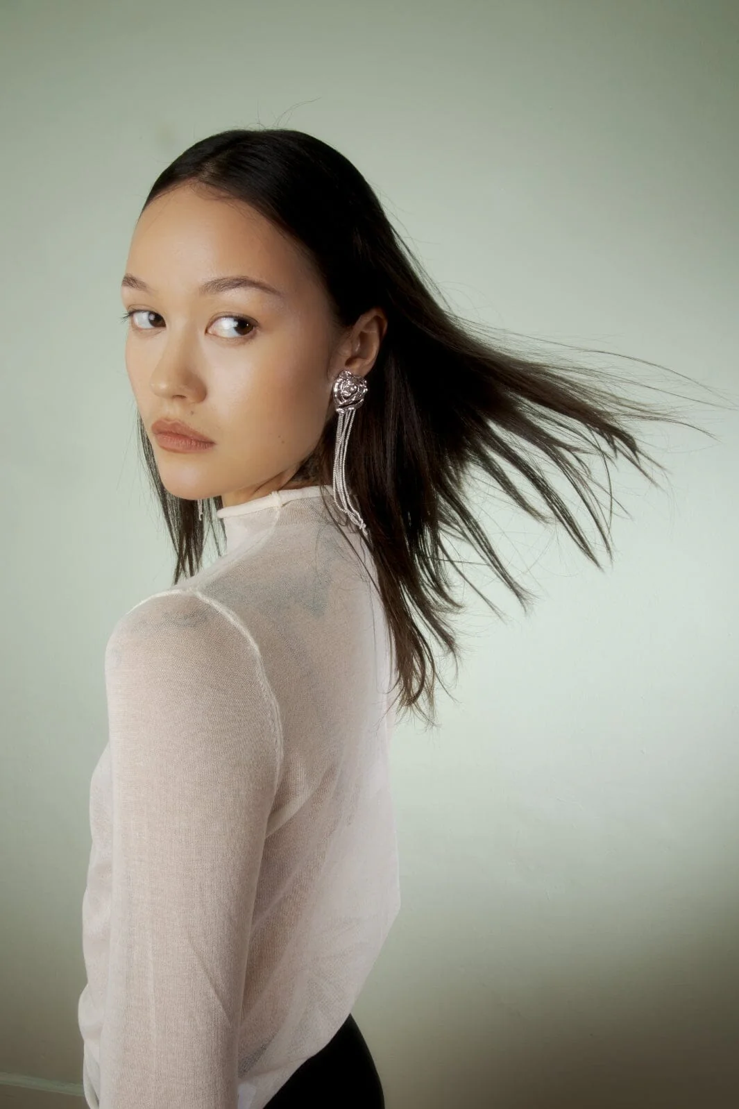 Jane Kønig Rose Chain Earring solv