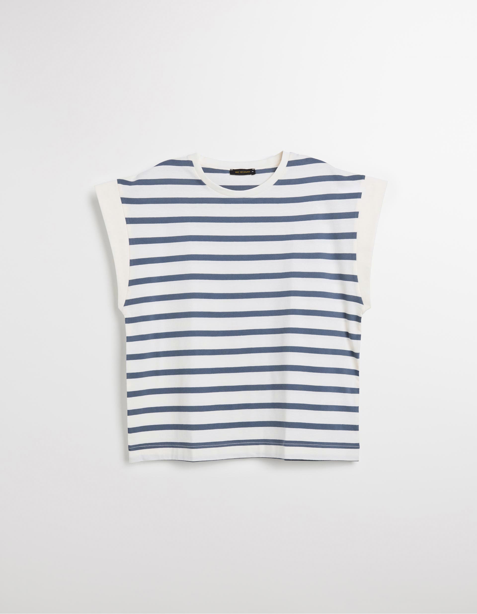 T-shirt Riscas, Mulher, Azul