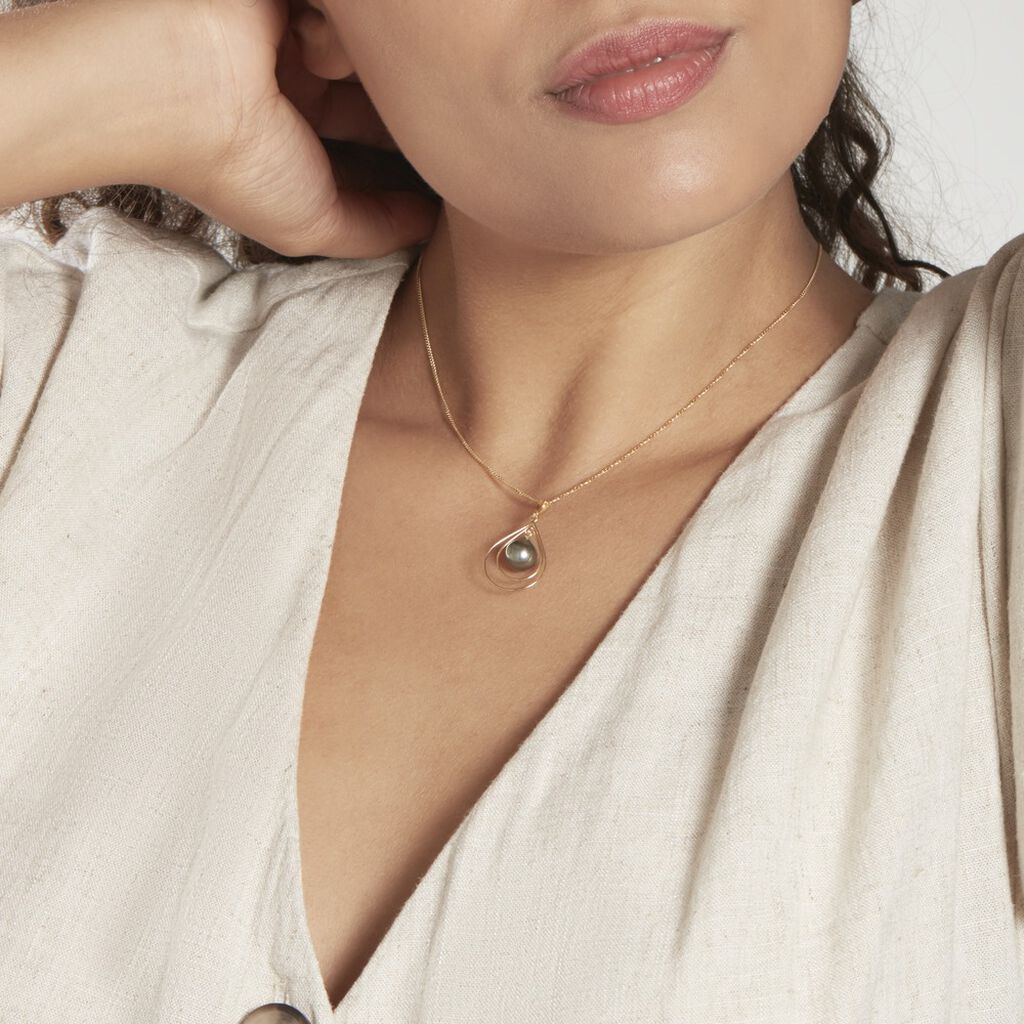 Pendentif Martyna Or Jaune Perle De Culture De Tahiti