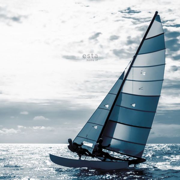 Estahome Zeilboot Fotobehang  - 1,86 x 2,79 m - Blauw