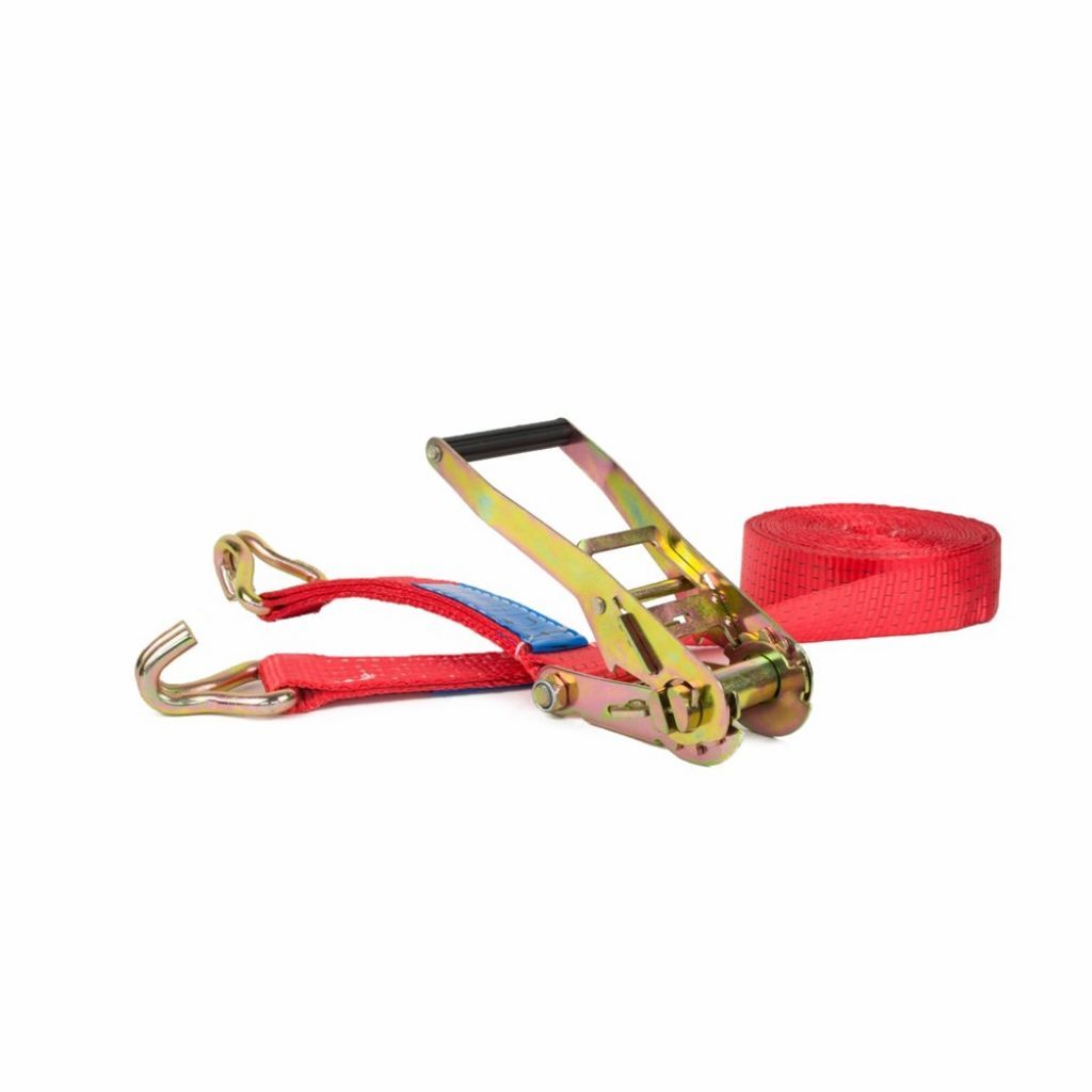 4tecx Spanband J-haak met ratel 50mm x 7m rood - 4065000036