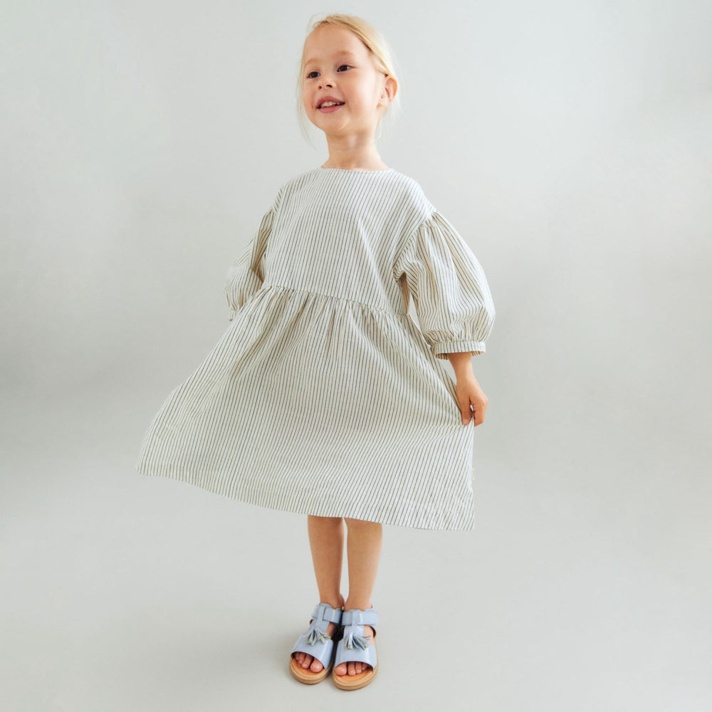 Køb Wheat Dark Blue Stripe Kjole 3/4 Sleeve Magda
