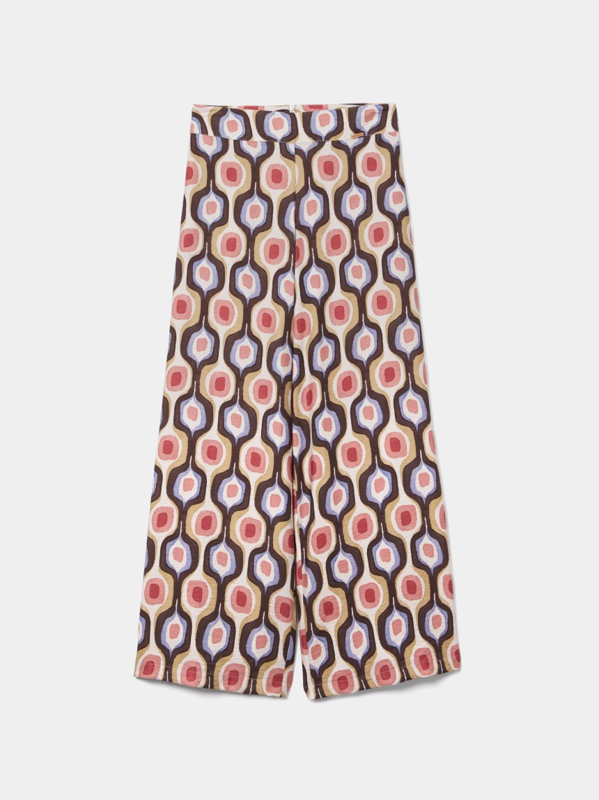Calças pantalona com estampado