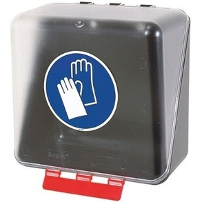 Boîte de rangement - Gants protection - Bleue/Transparente