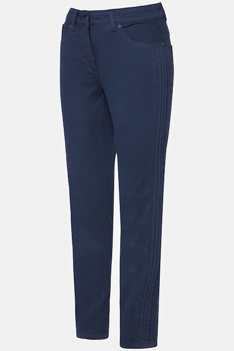 Jeans Tina, gerade Passform, seitliche Zierfalten, 5-Pocket