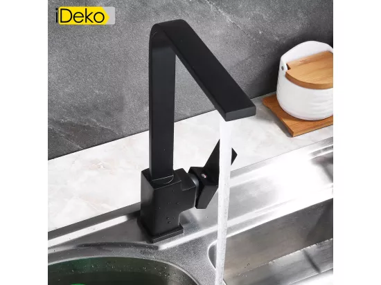 Robinet de cuisine noir à rotation de 360 degrés Mitigeur Cuisine Monocommande famille standard laiton