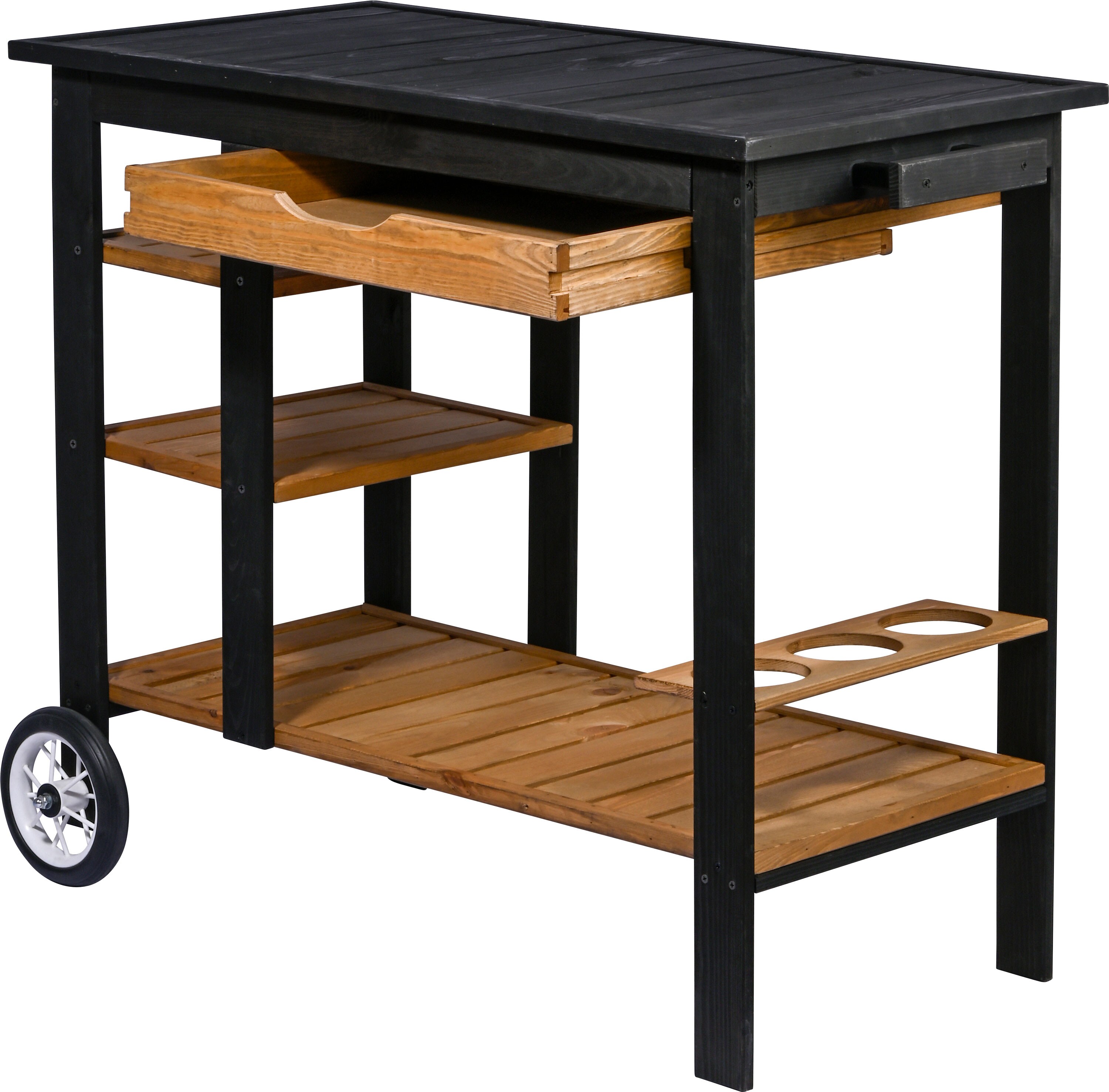dobar Garten Servierwagen Beistelltisch Serviertisch Trolley